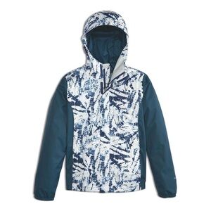 THE NORTH FACE RESOLVE REFLECTIVE JACKET GIRLS BLUE WHITE HOODED ZIP VELCRO